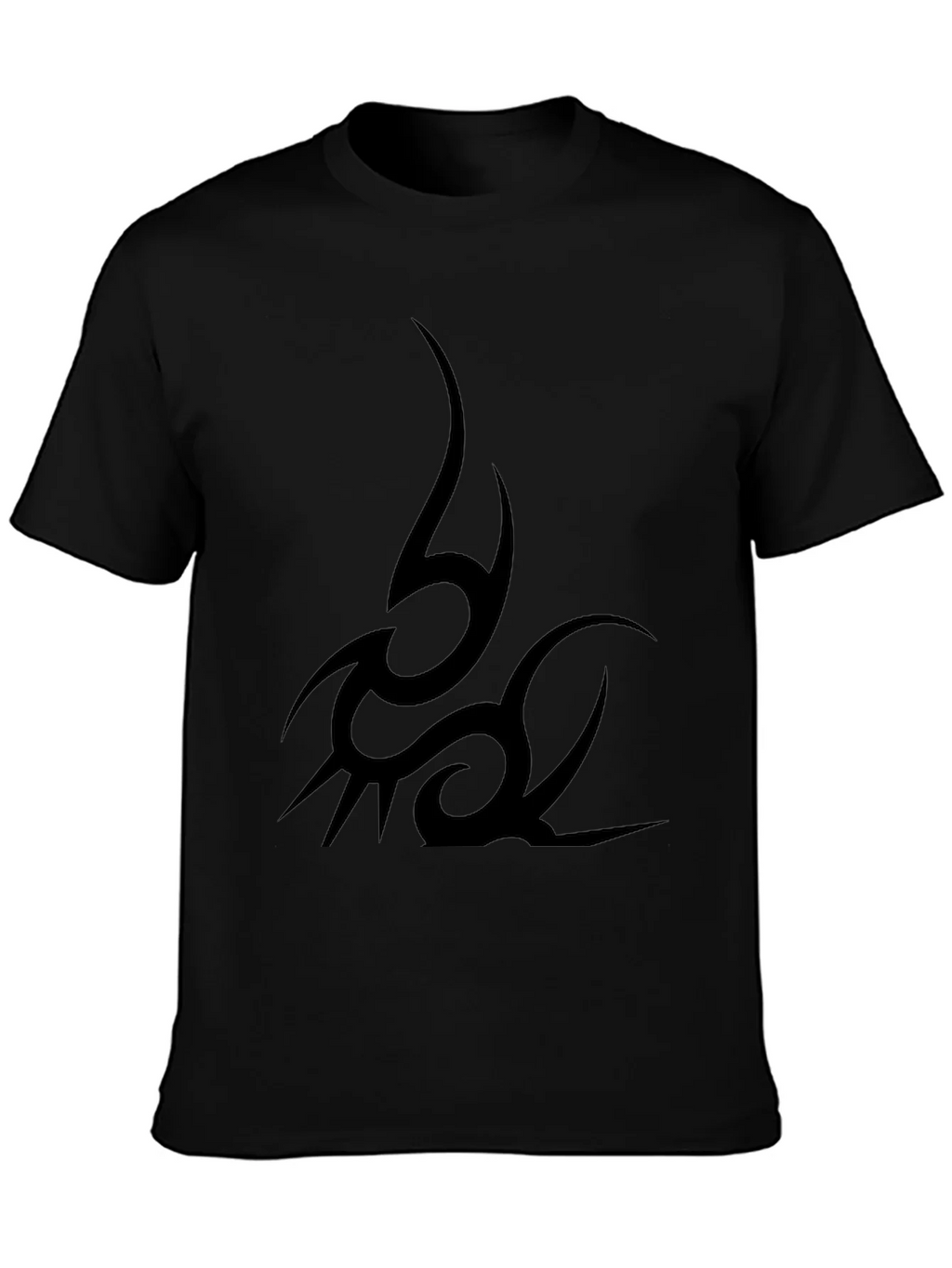 Tribal Tattoo Graphic Print Black T-Shirt