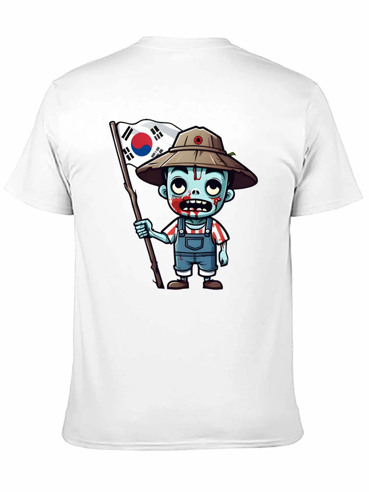 Zombie South Korea Flag Graphic T-Shirt