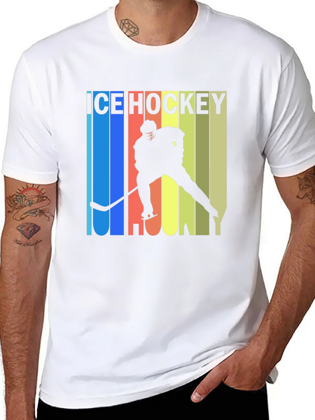 Ice Hockey Retro Style Graphic T-Shirt