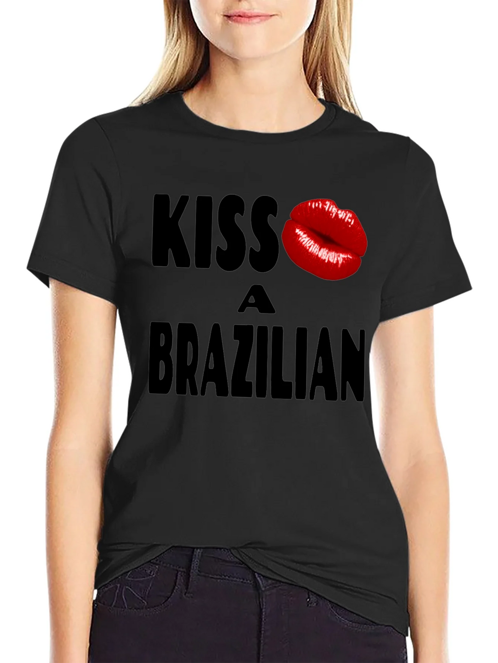Kiss A Brazilian T-Shirt - Fun Novelty Graphic Tee