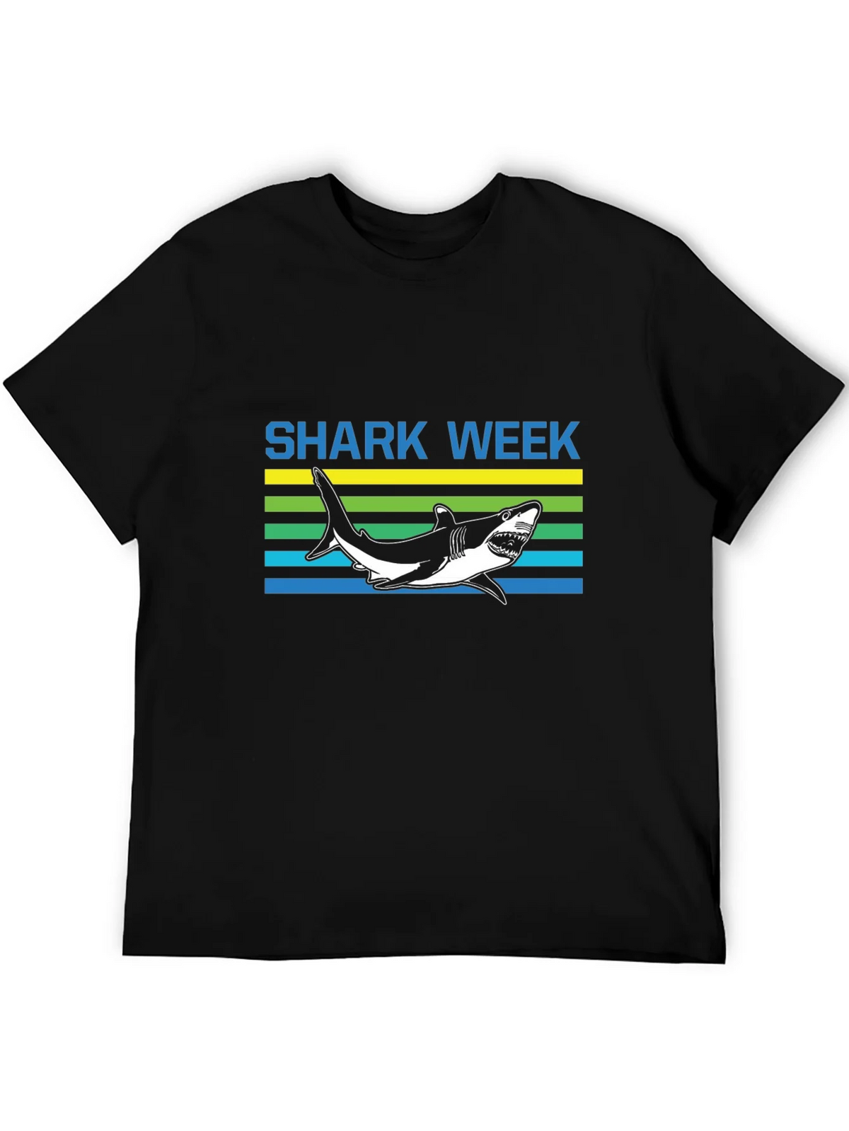 Shark Week Graphic Tee - Mens Short Sleeve Black T-Shirt