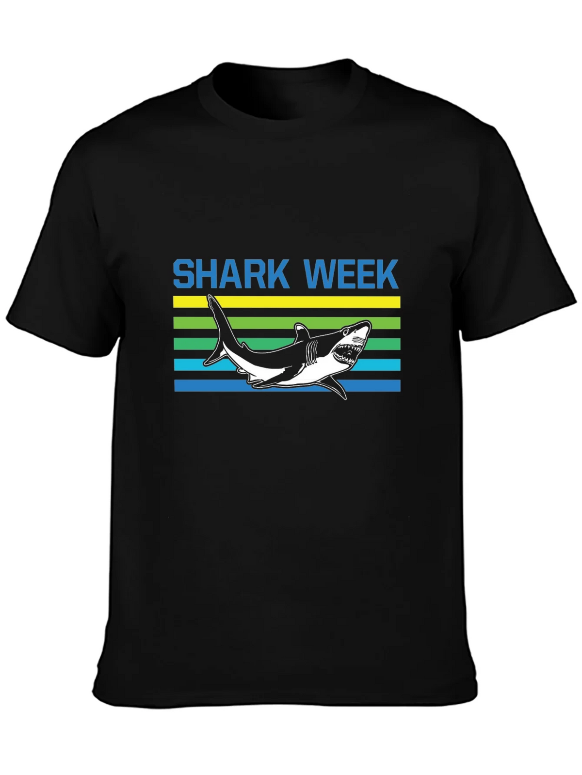 Shark Week Graphic Tee - Mens Short Sleeve Black T-Shirt