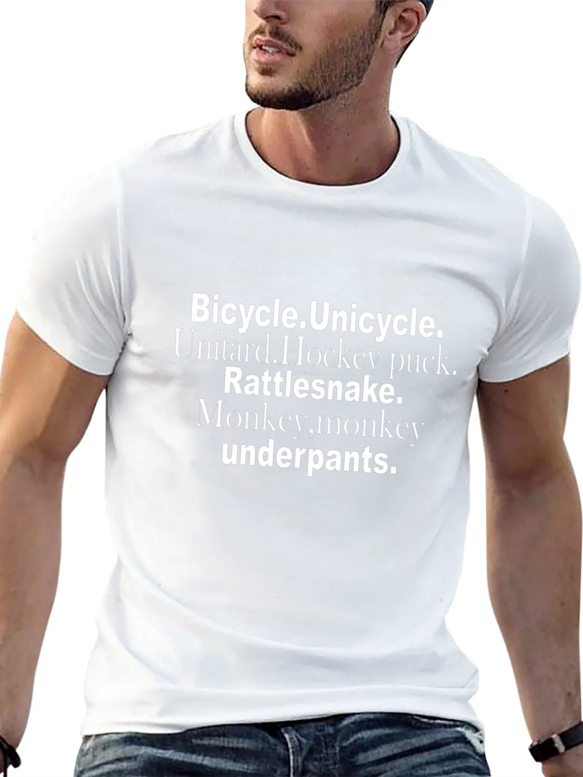 Bicycle Unicycle Underpants Novelty T-Shirt