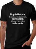 Bicycle Unicycle Underpants Novelty T-Shirt