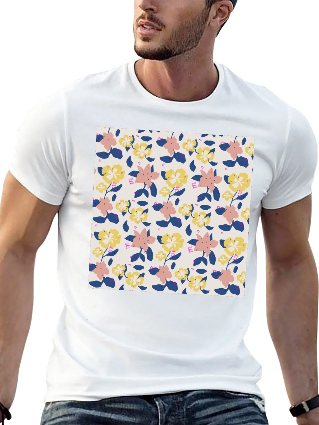 Floral Pattern Tee - Stylish Comfort