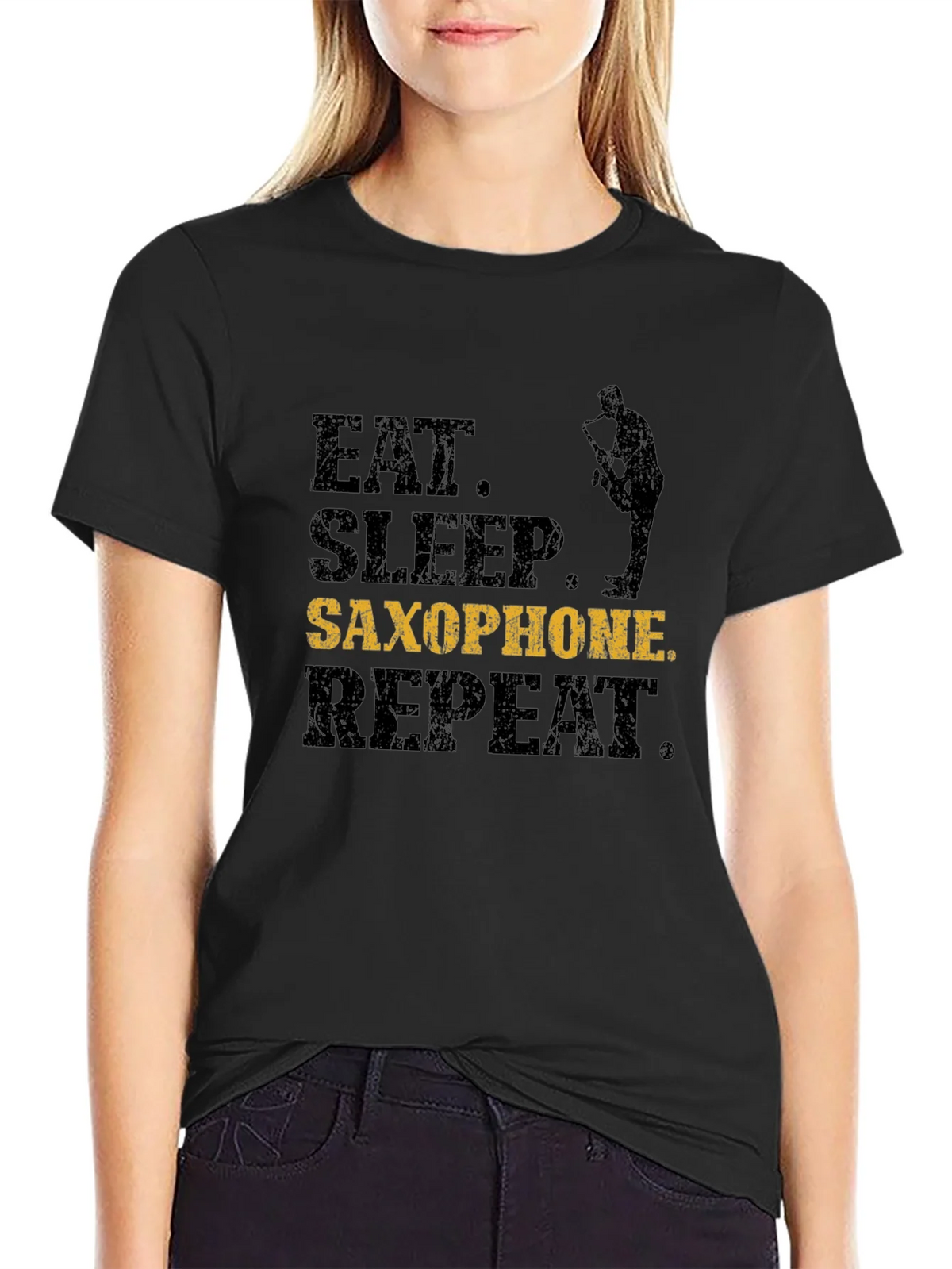 Eat Sleep Saxophone Repeat T-Shirt - Musician Gift