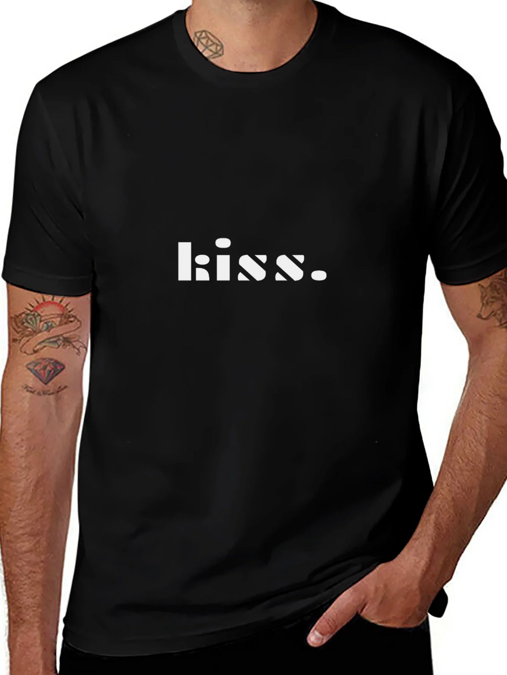 Kiss Graphic Black T-Shirt - Soft Cotton Blend