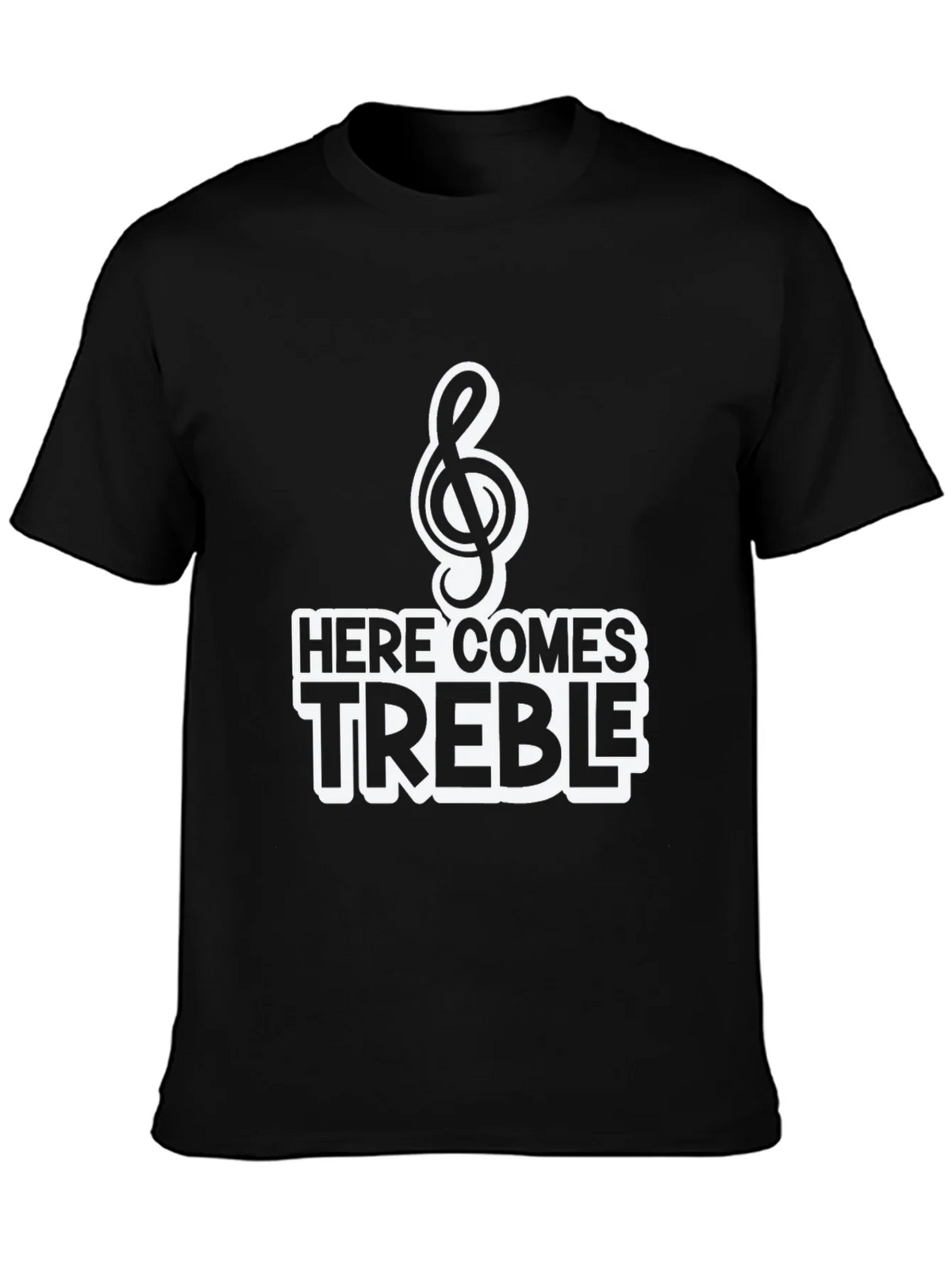 Here Comes Treble Black Graphic Tee