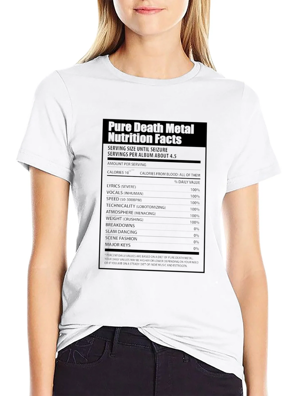 Pure Death Metal Nutrition Facts T-Shirt