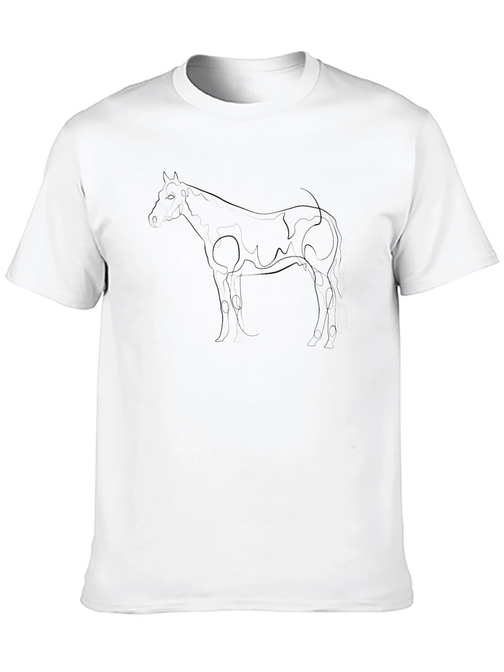 Horse Line Art Black Graphic Tee