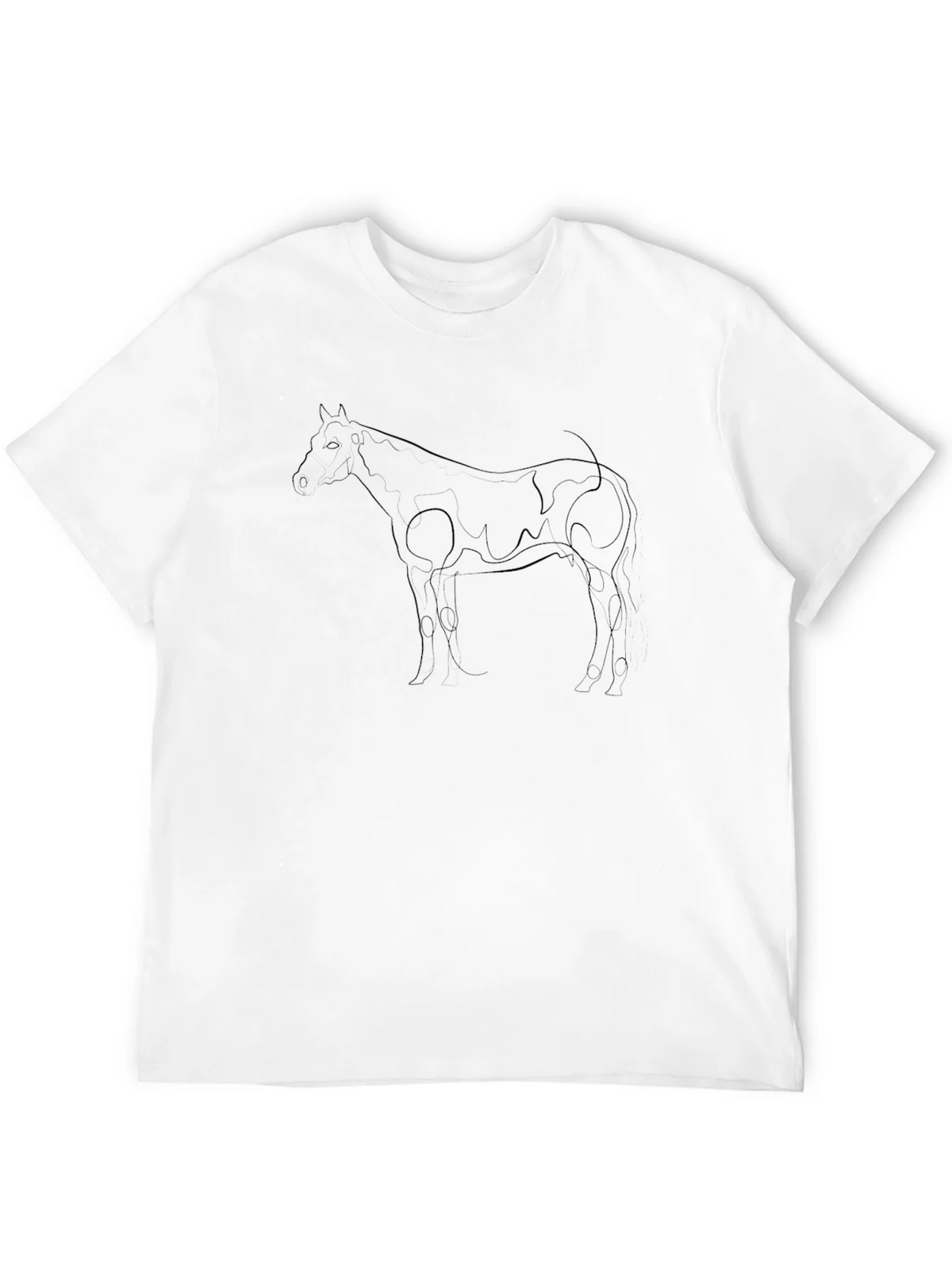 Horse Line Art Black Graphic Tee