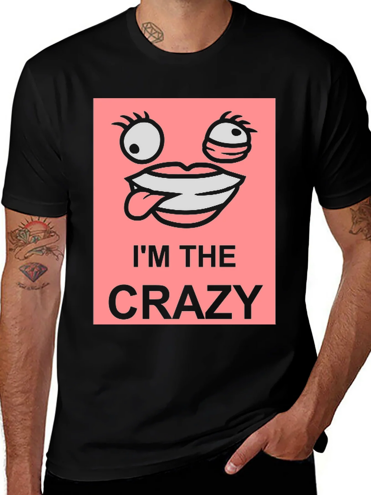 Im The Crazy Graphic Tee - Black Cotton T-Shirt
