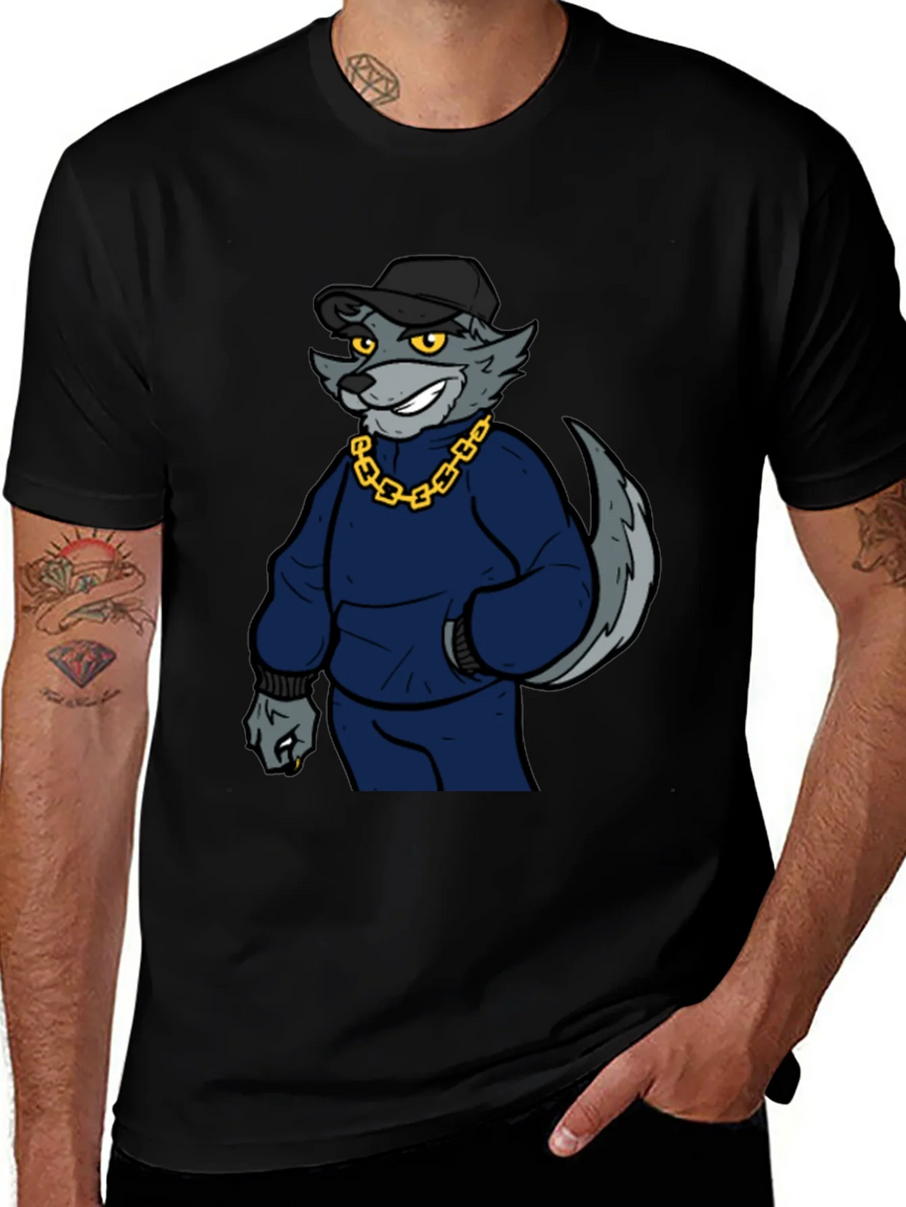 Cool Wolf Graphic Print Tee