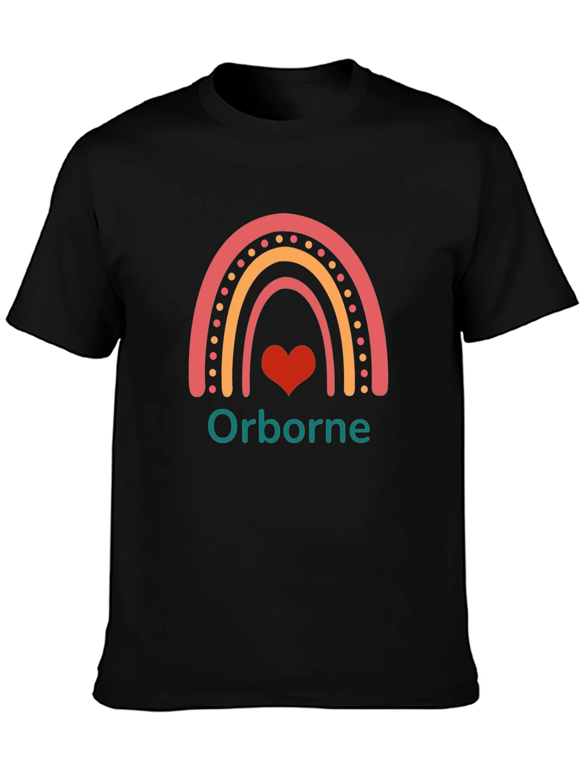 Orborne Rainbow Heart T-Shirt - Black
