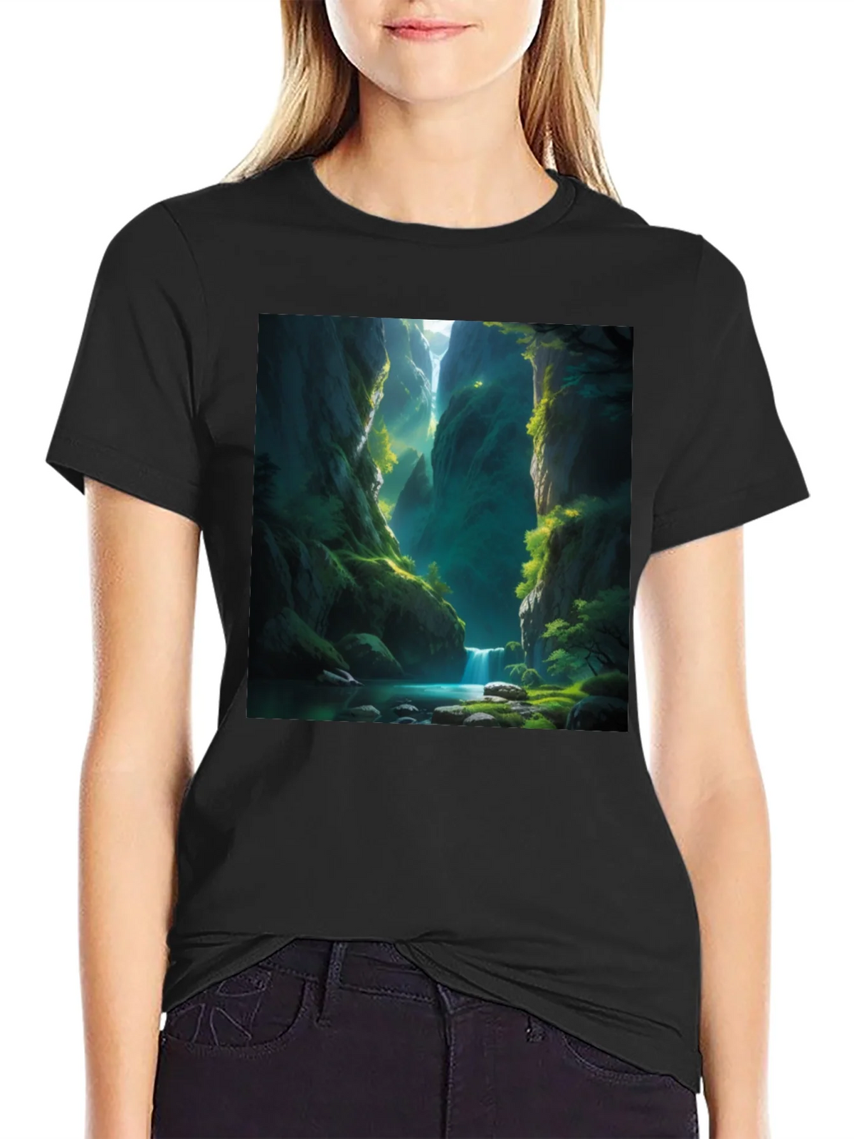 Natures Path Tee: Black Graphic T-Shirt