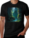 Natures Path Tee: Black Graphic T-Shirt