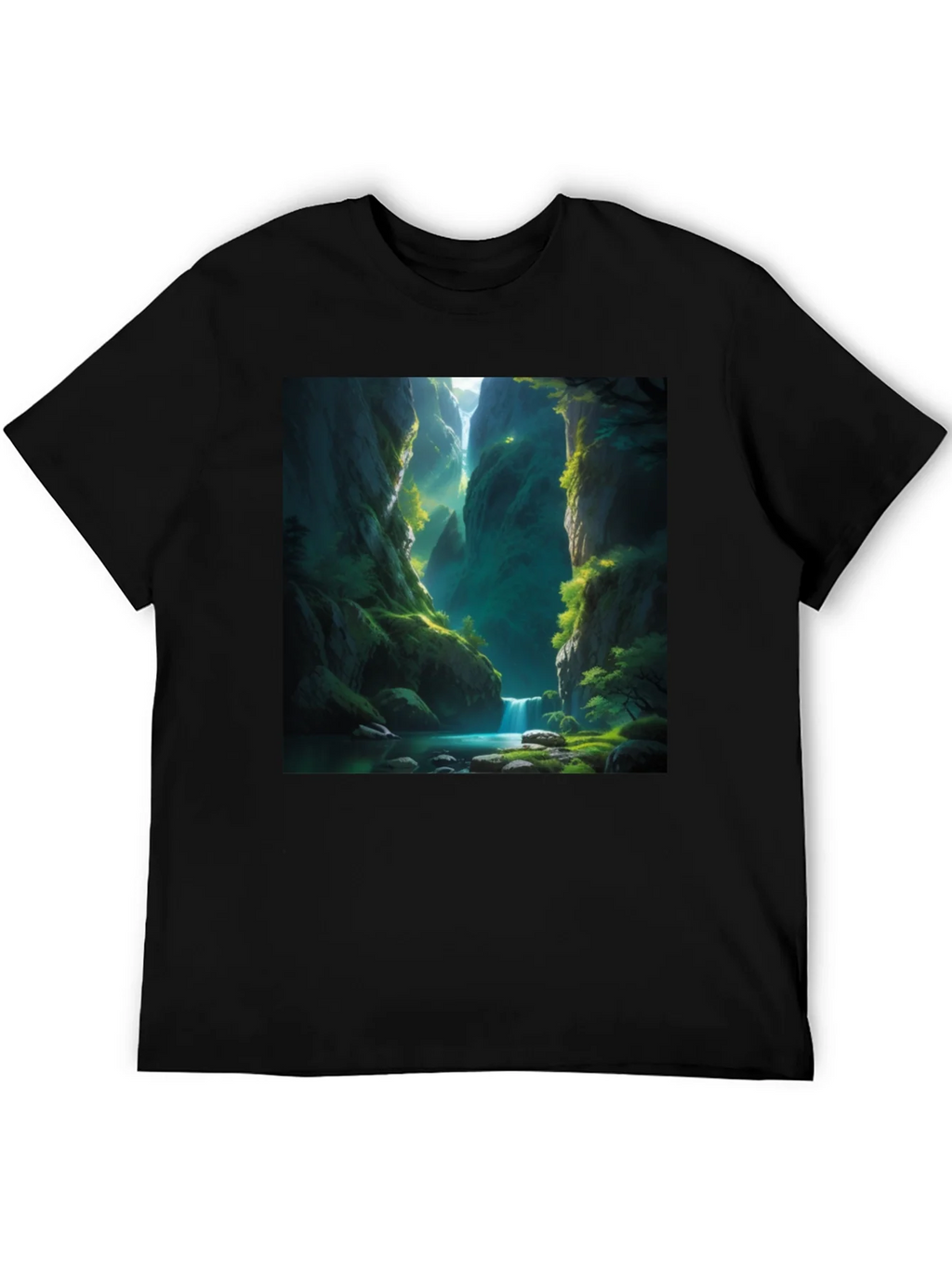 Natures Path Tee: Black Graphic T-Shirt