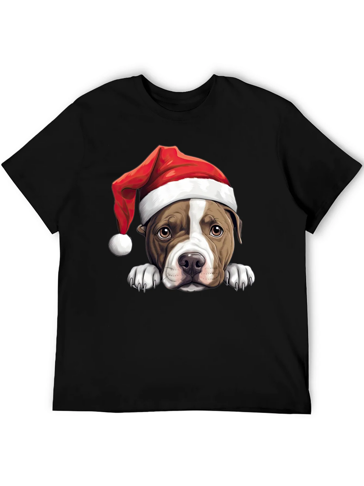 Dog in Santa Hat Graphic Tee