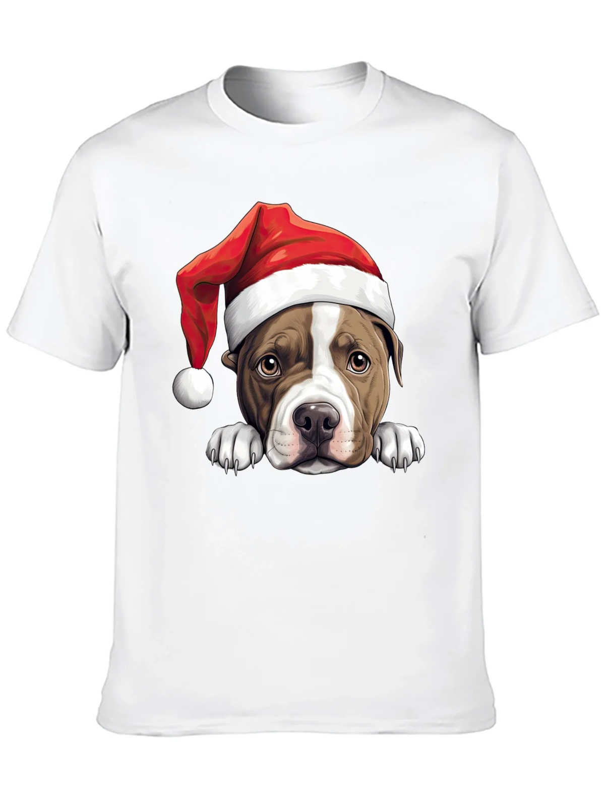 Dog in Santa Hat Graphic Tee
