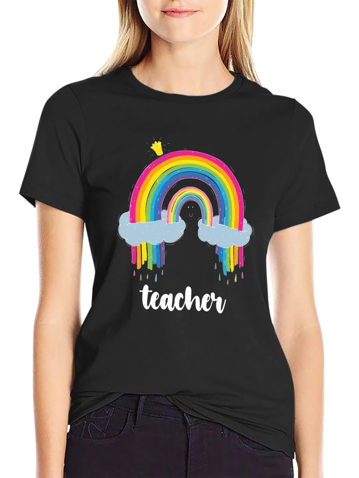Teacher Rainbow T-Shirt - Colorful & Fun