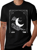 Celestial Crescent Moon Graphic Tee