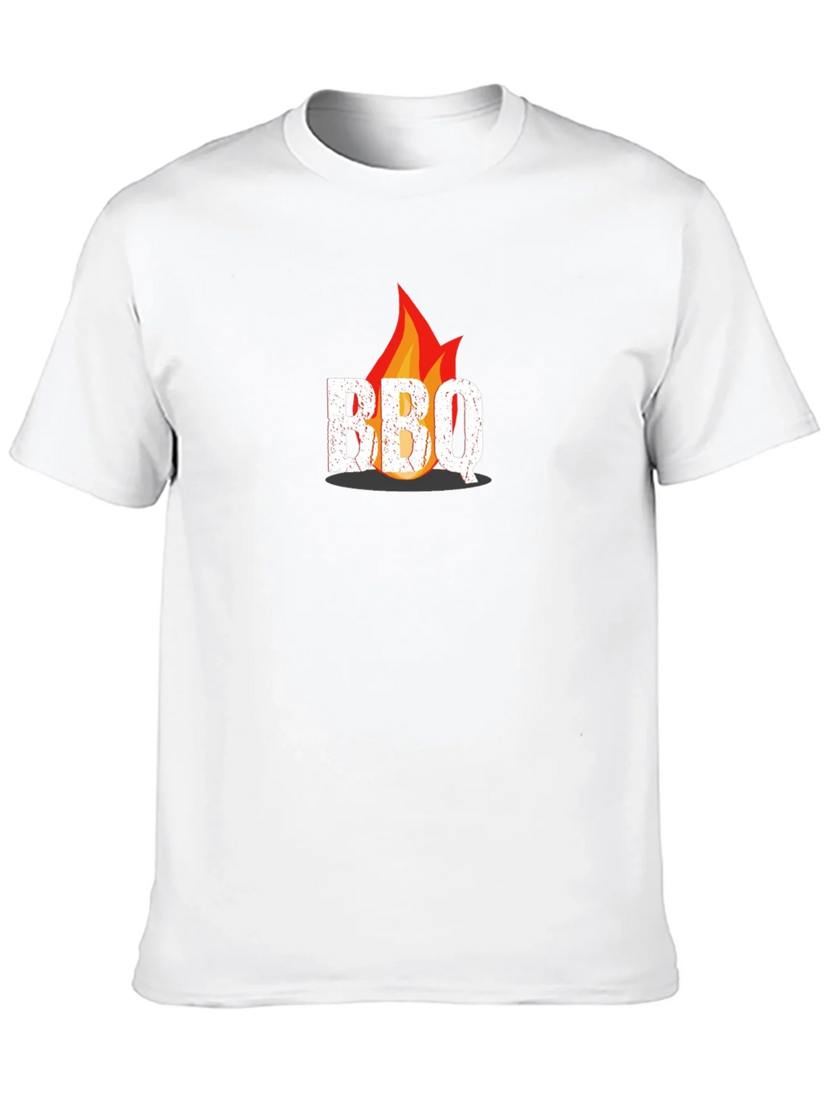 BBQ Flame Graphic Tee - Black Casual T-Shirt