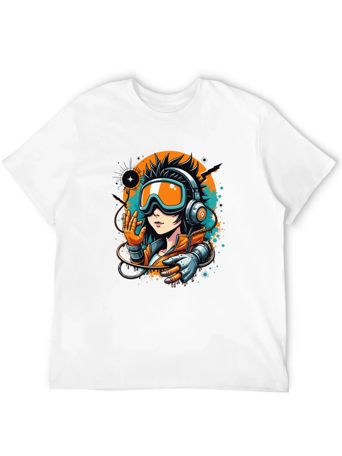 Cool Anime Girl Graphic Black T-Shirt
