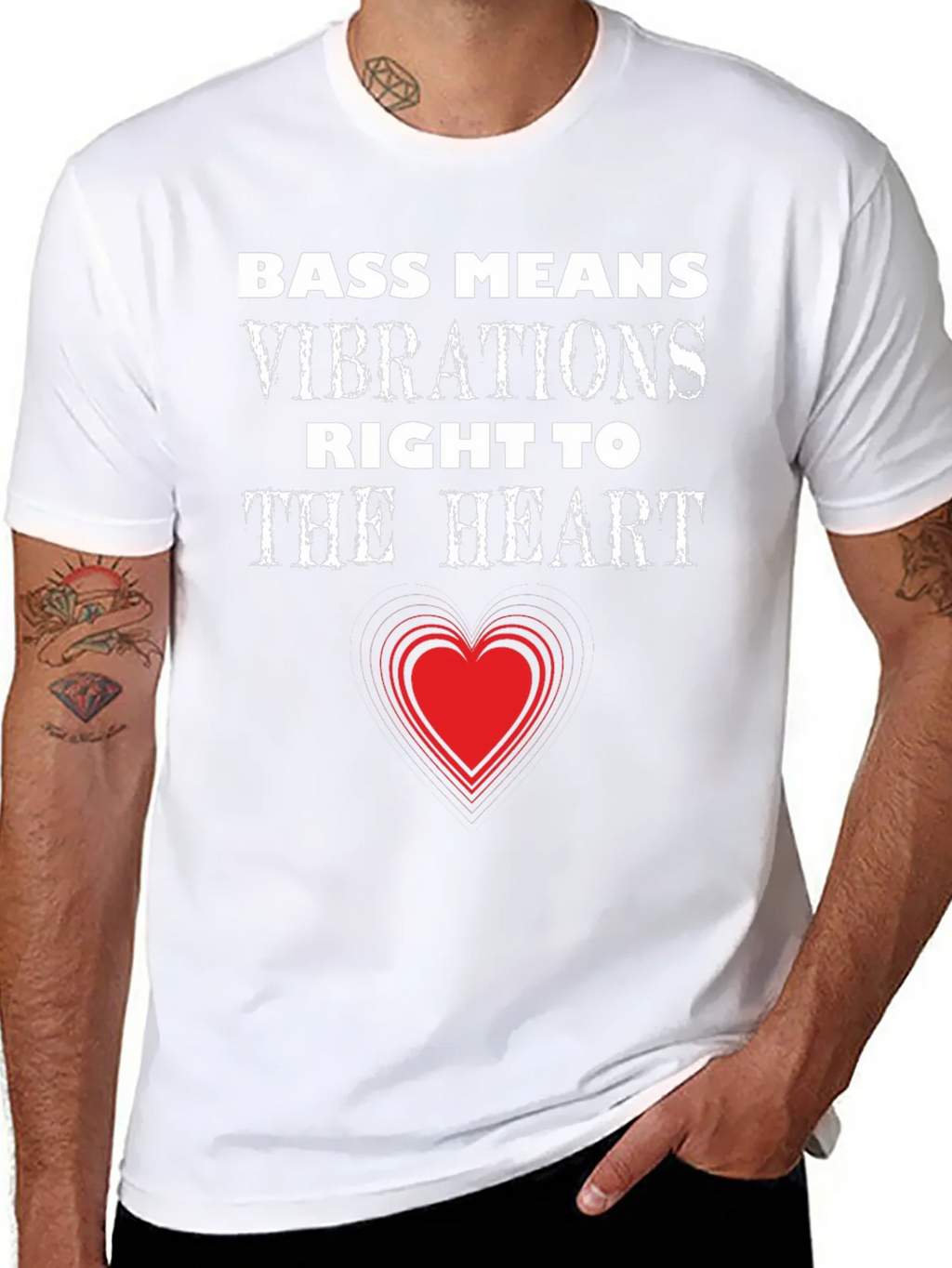 Bass Means Vibrations Heart T-Shirt