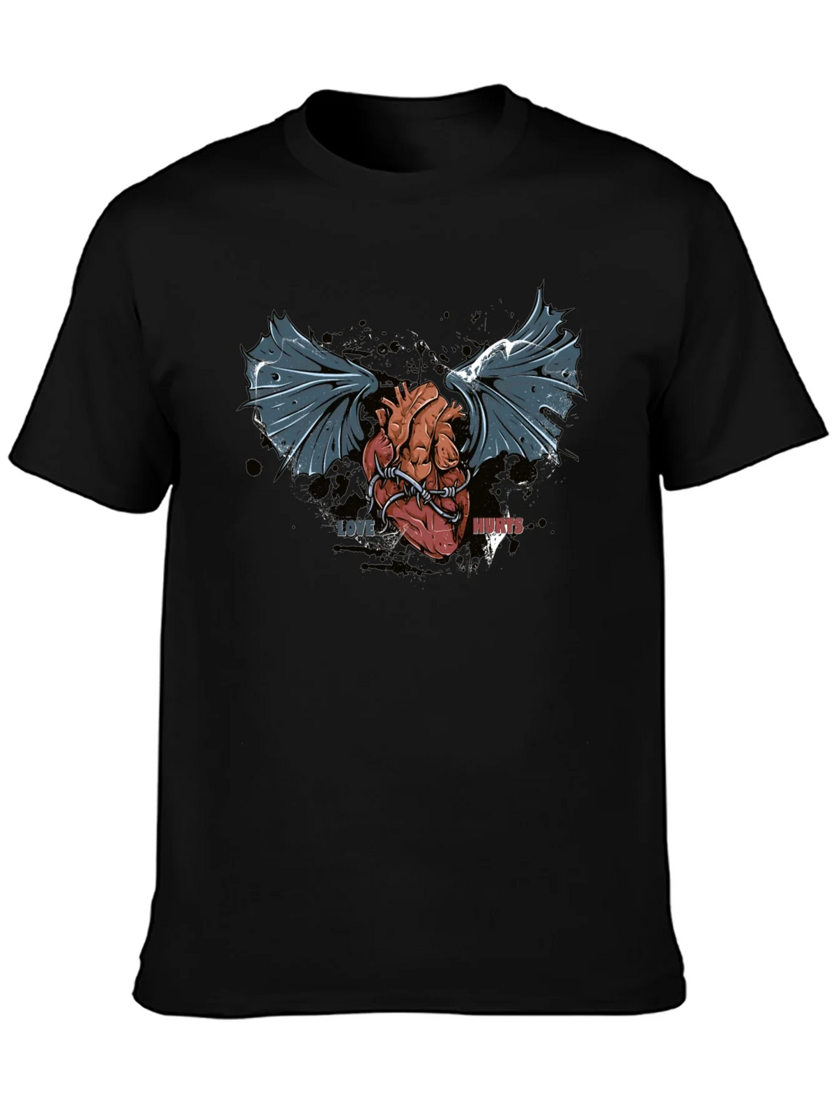 Love Hurts T-Shirt - Winged Heart Graphic Tee