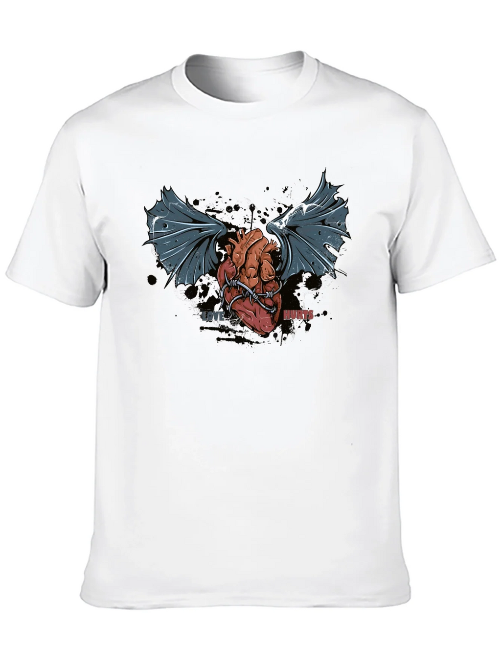 Love Hurts T-Shirt - Winged Heart Graphic Tee