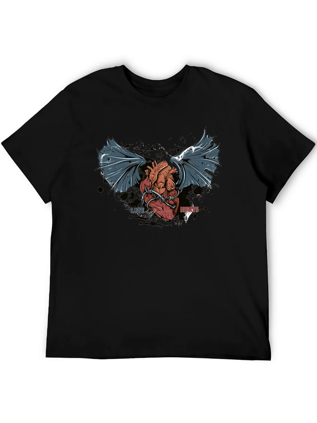 Love Hurts T-Shirt - Winged Heart Graphic Tee