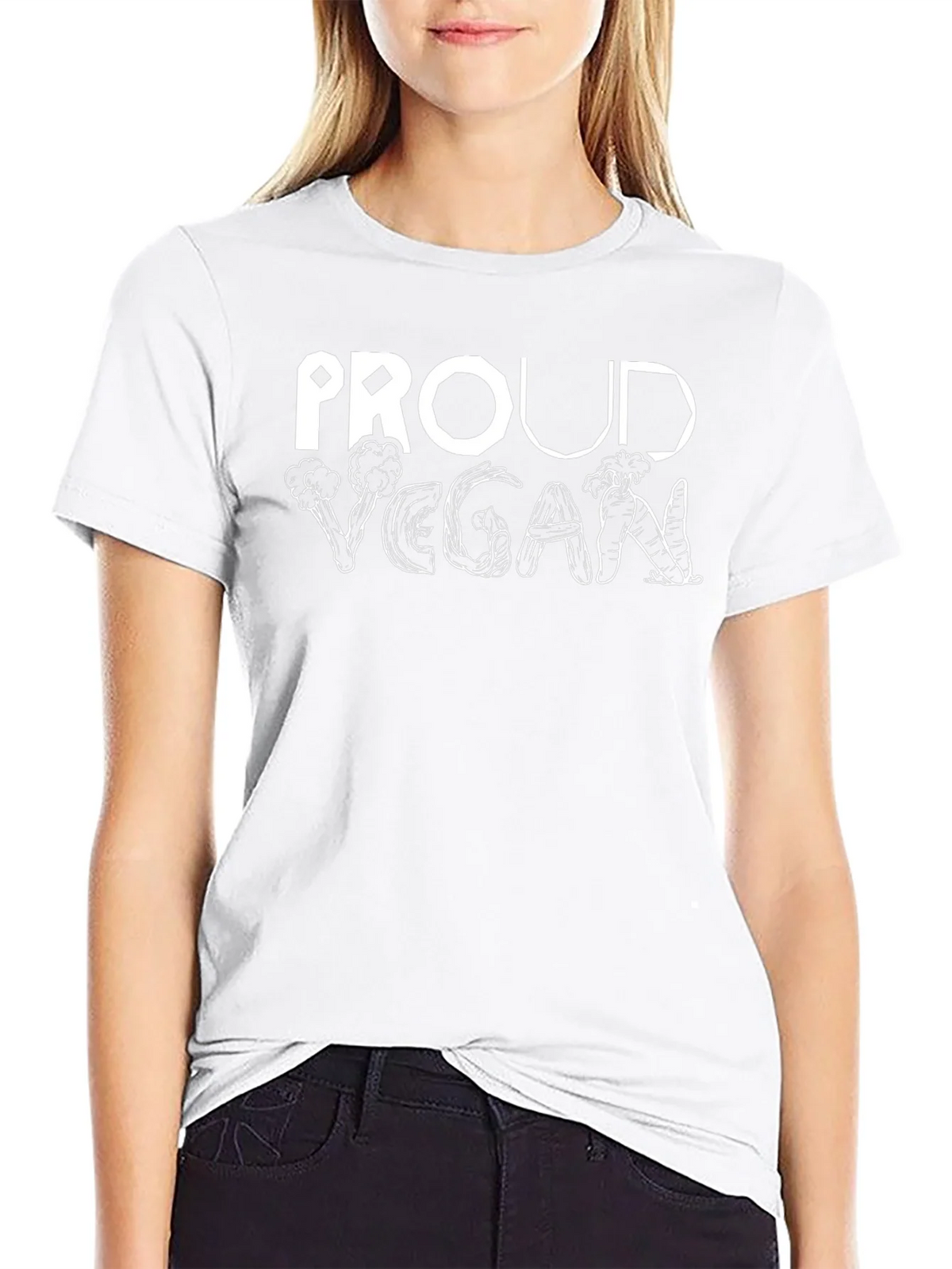 Proud Vegan T-Shirt: Vegetable Letter Design Unisex