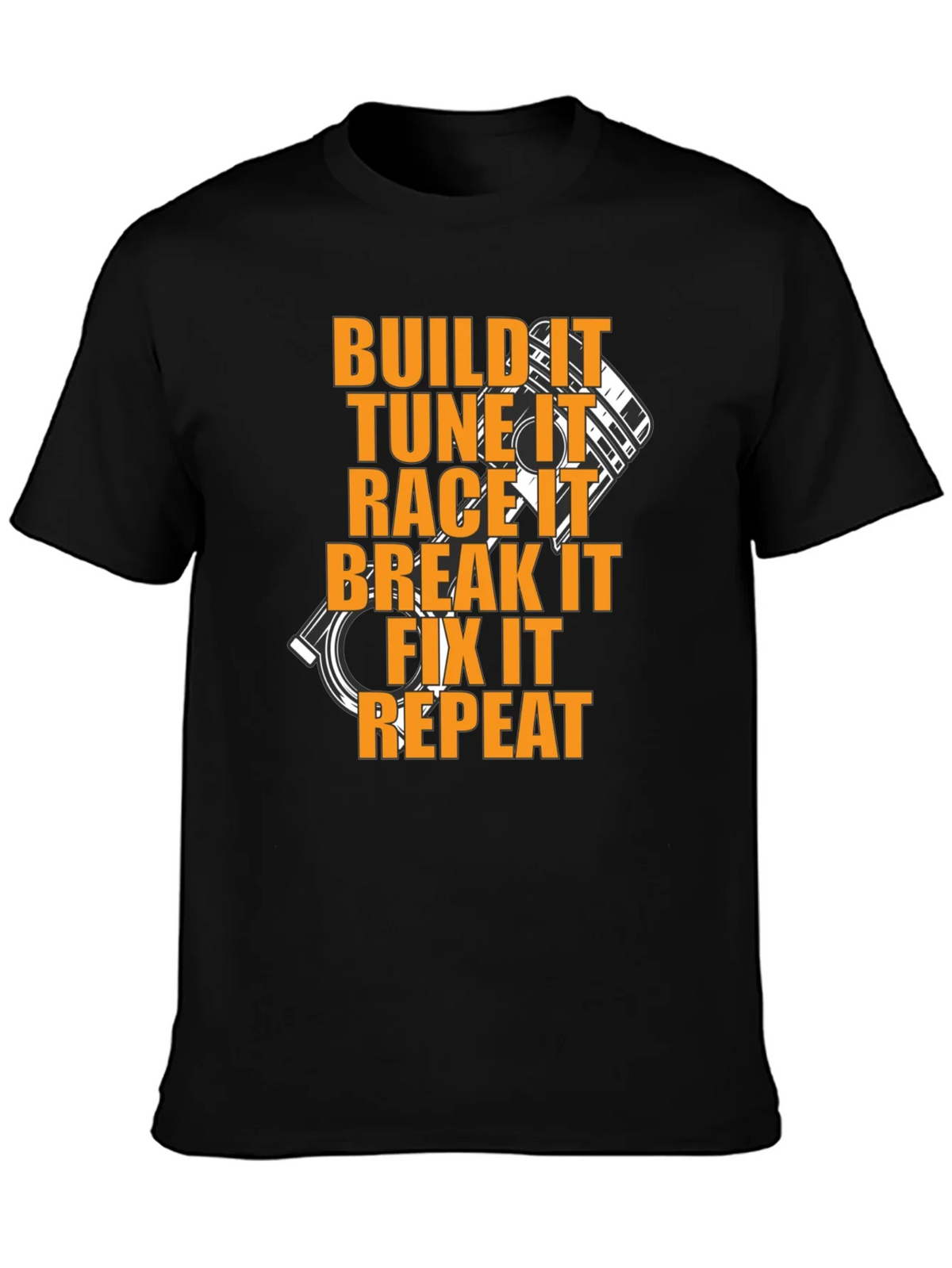 Build Tune Race Repeat Black T-Shirt