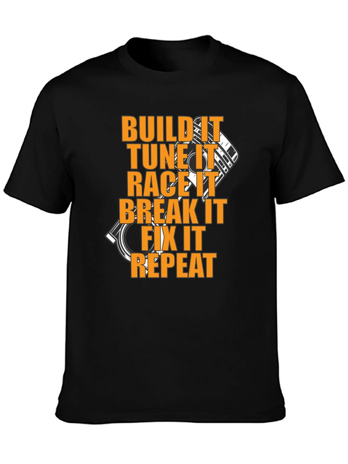 Build Tune Race Repeat Black T-Shirt