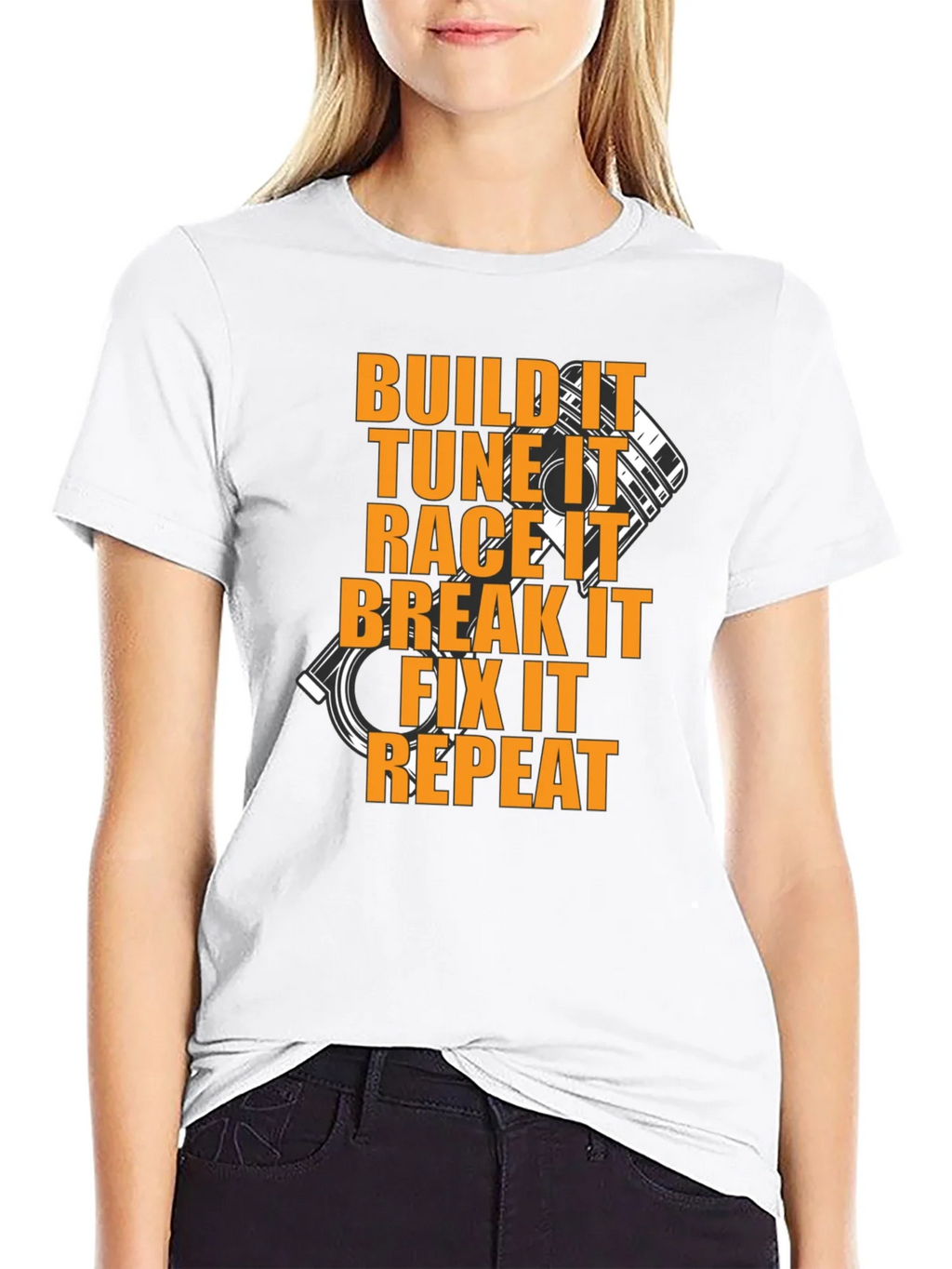 Build Tune Race Repeat Black T-Shirt
