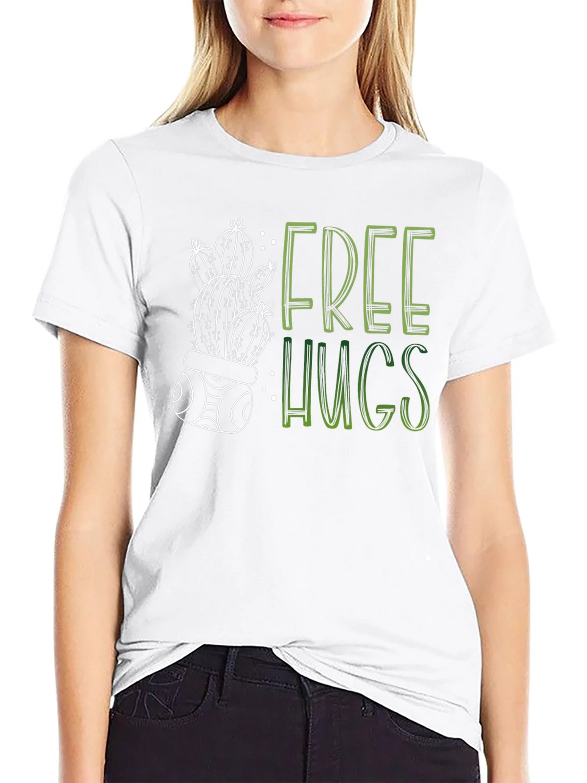 Free Hugs Cactus Graphic Tee - Soft Cotton Blend