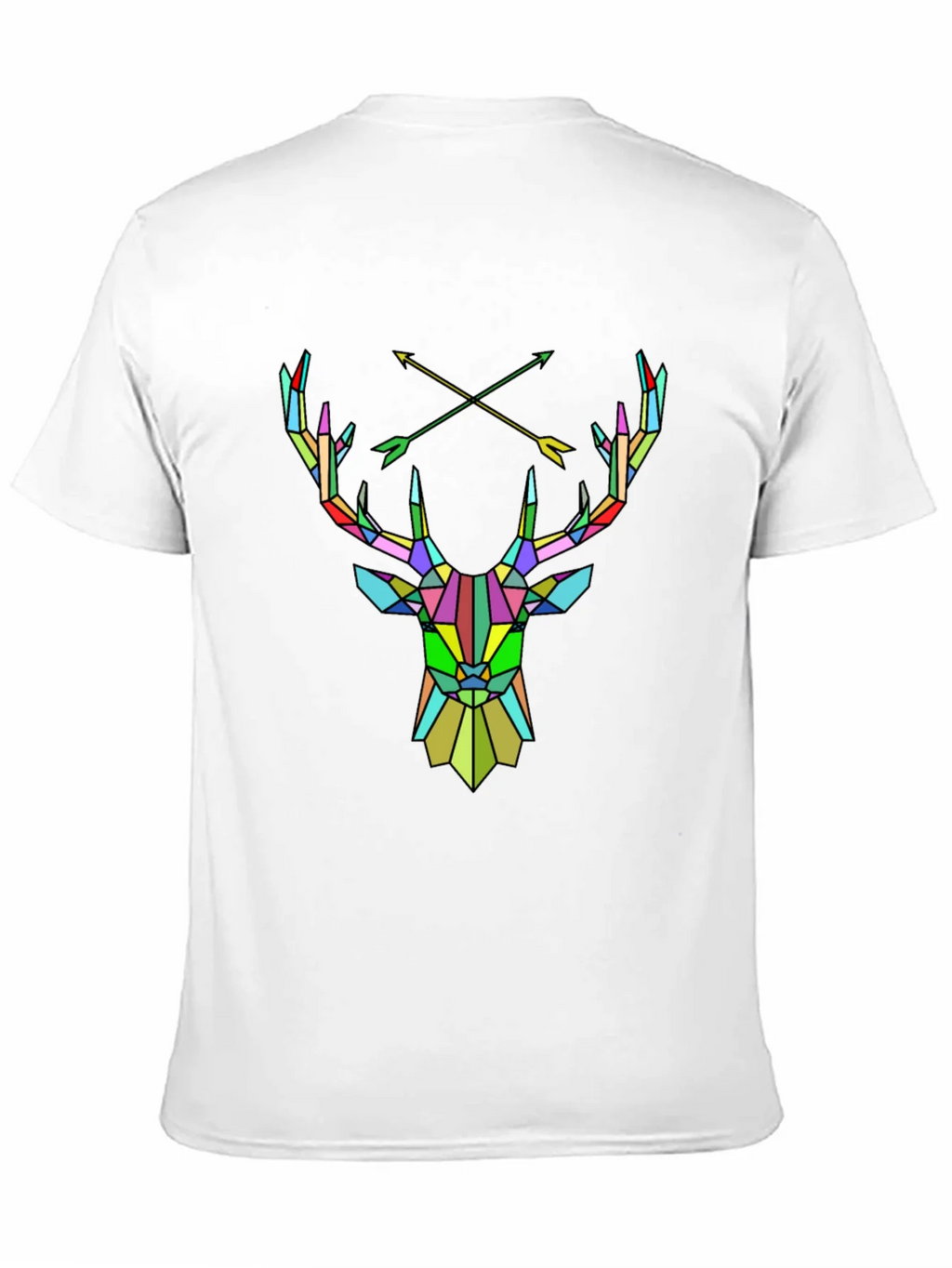 Geometric Deer Head Graphic Tee - Mens Black T-Shirt