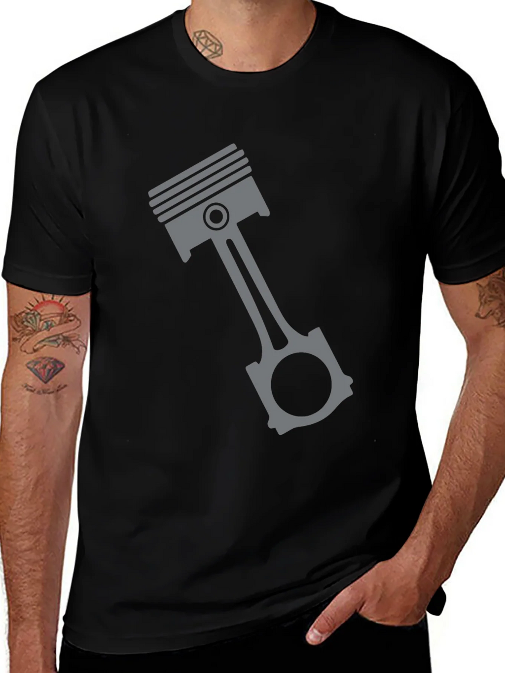 Piston Graphic Tee - Black Engine Enthusiast T-Shirt