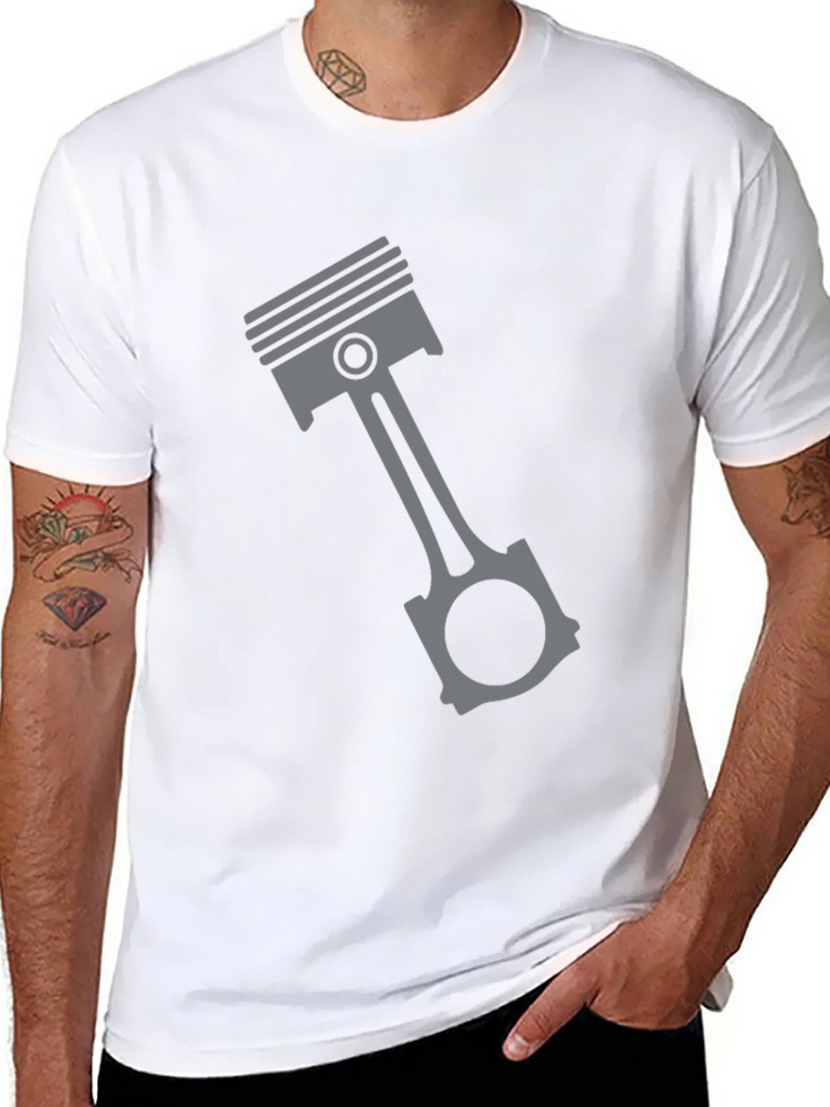 Piston Graphic Tee - Black Engine Enthusiast T-Shirt