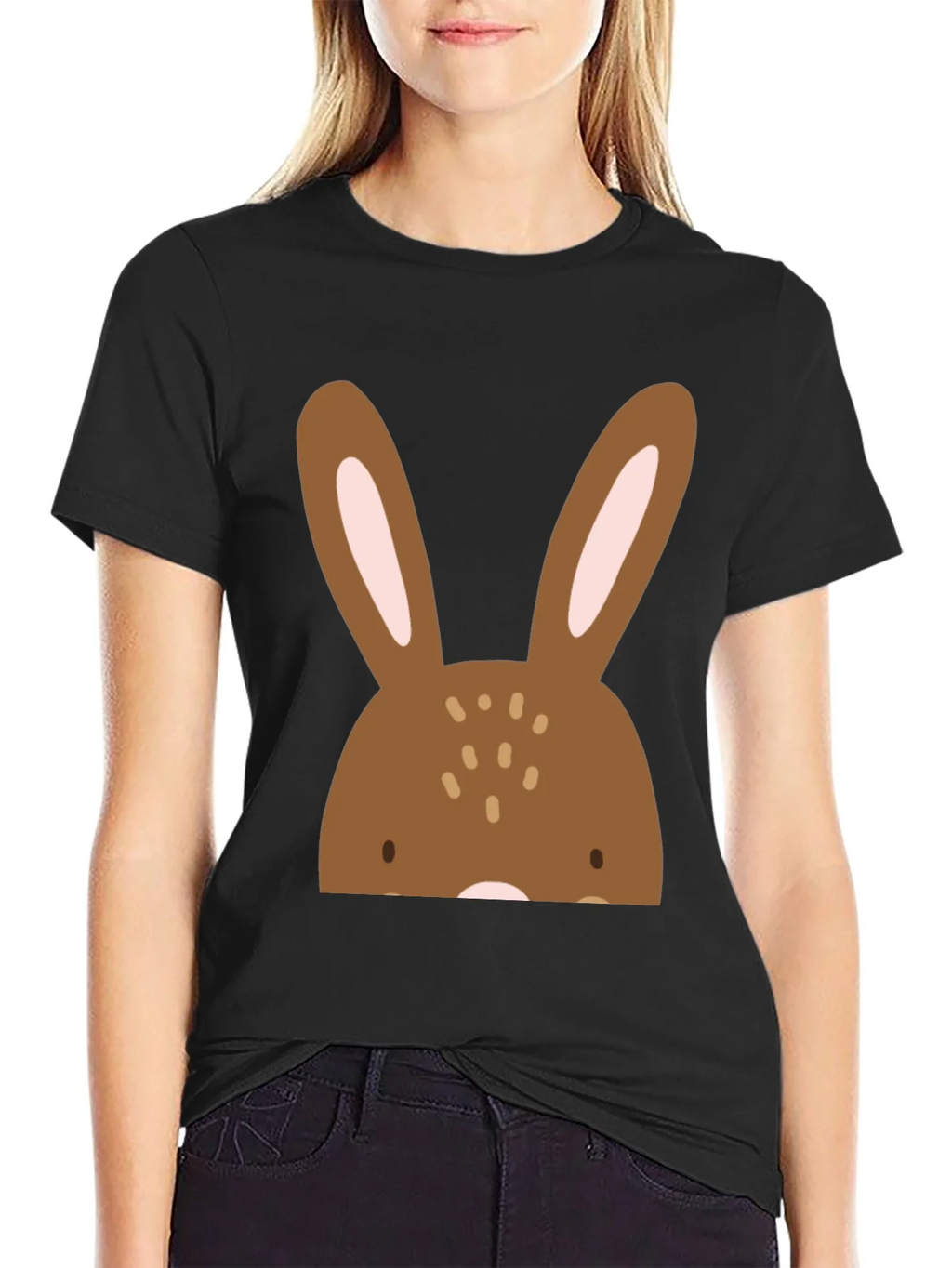 Bunny Graphic Black T-Shirt - Easter Ready!