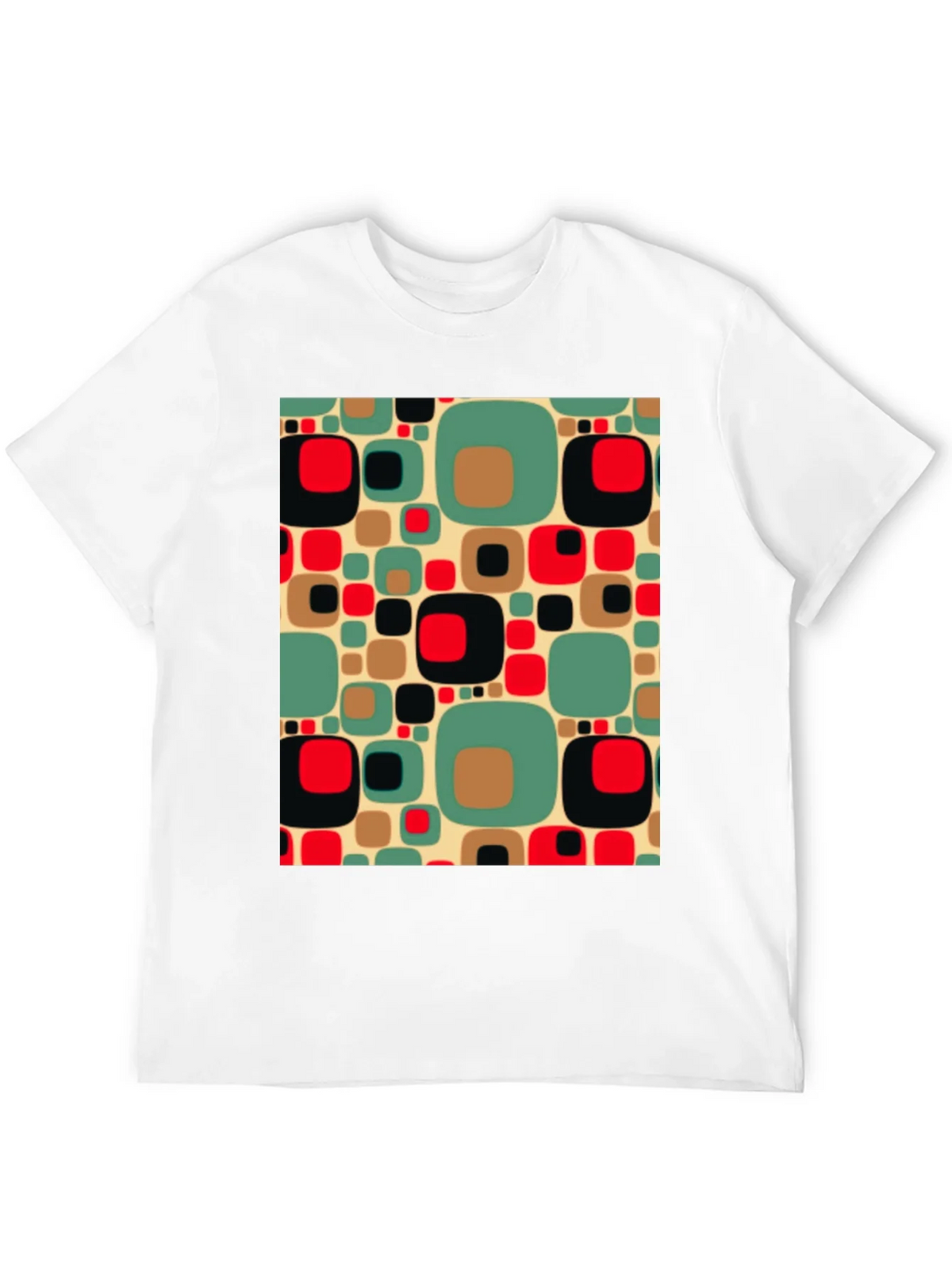 Retro Pattern Black T-Shirt