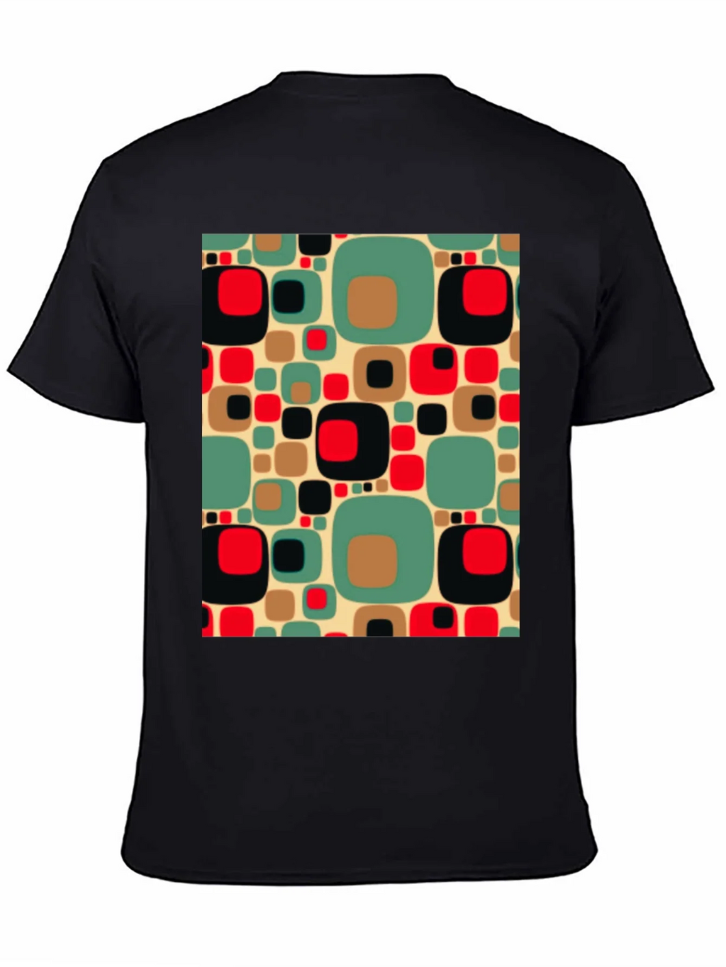 Retro Pattern Black T-Shirt