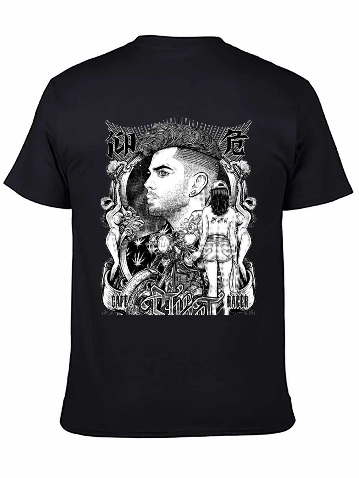 Cafe Racer Graphic T-Shirt - Black Cotton Tee