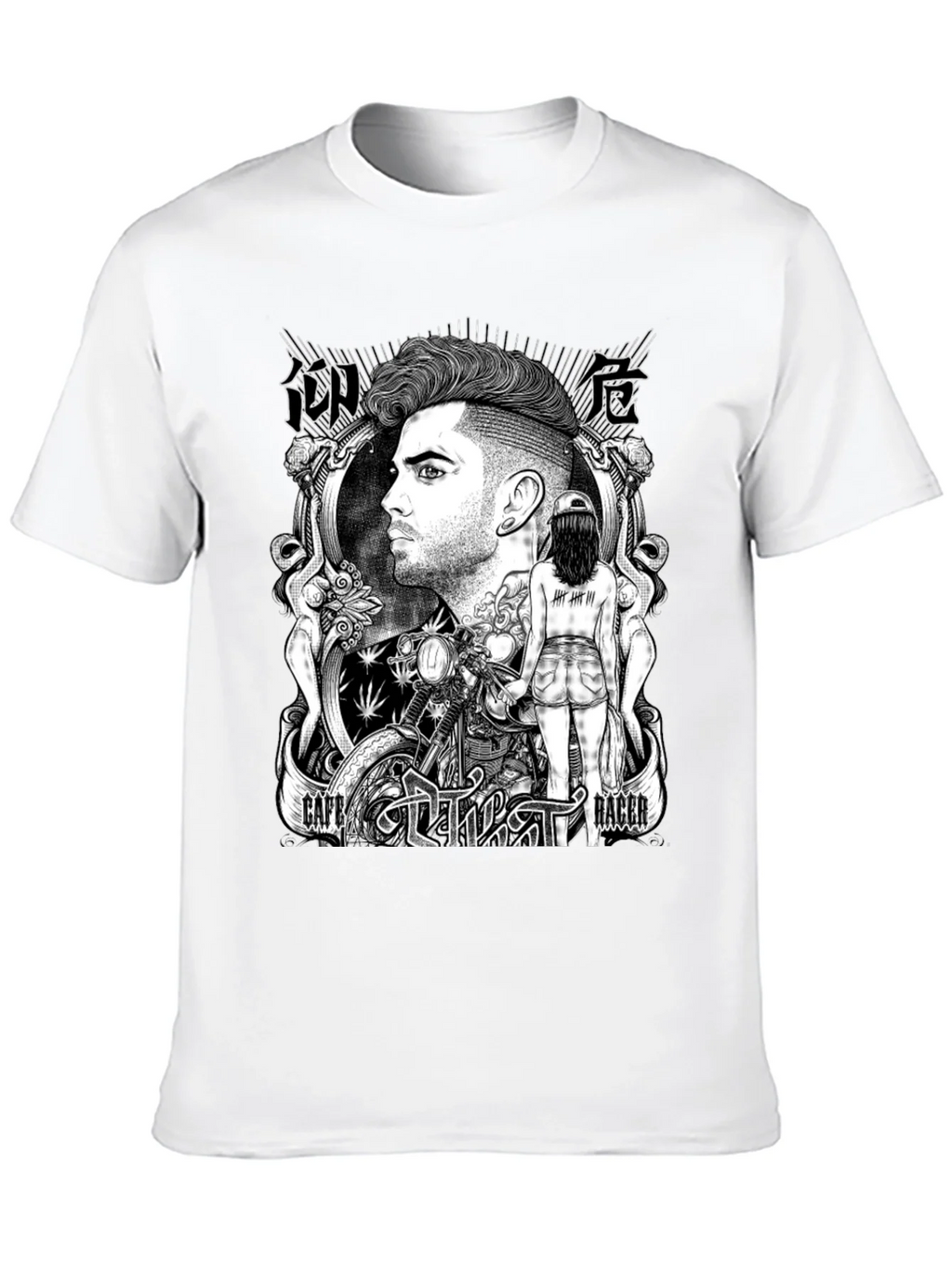 Cafe Racer Graphic T-Shirt - Black Cotton Tee
