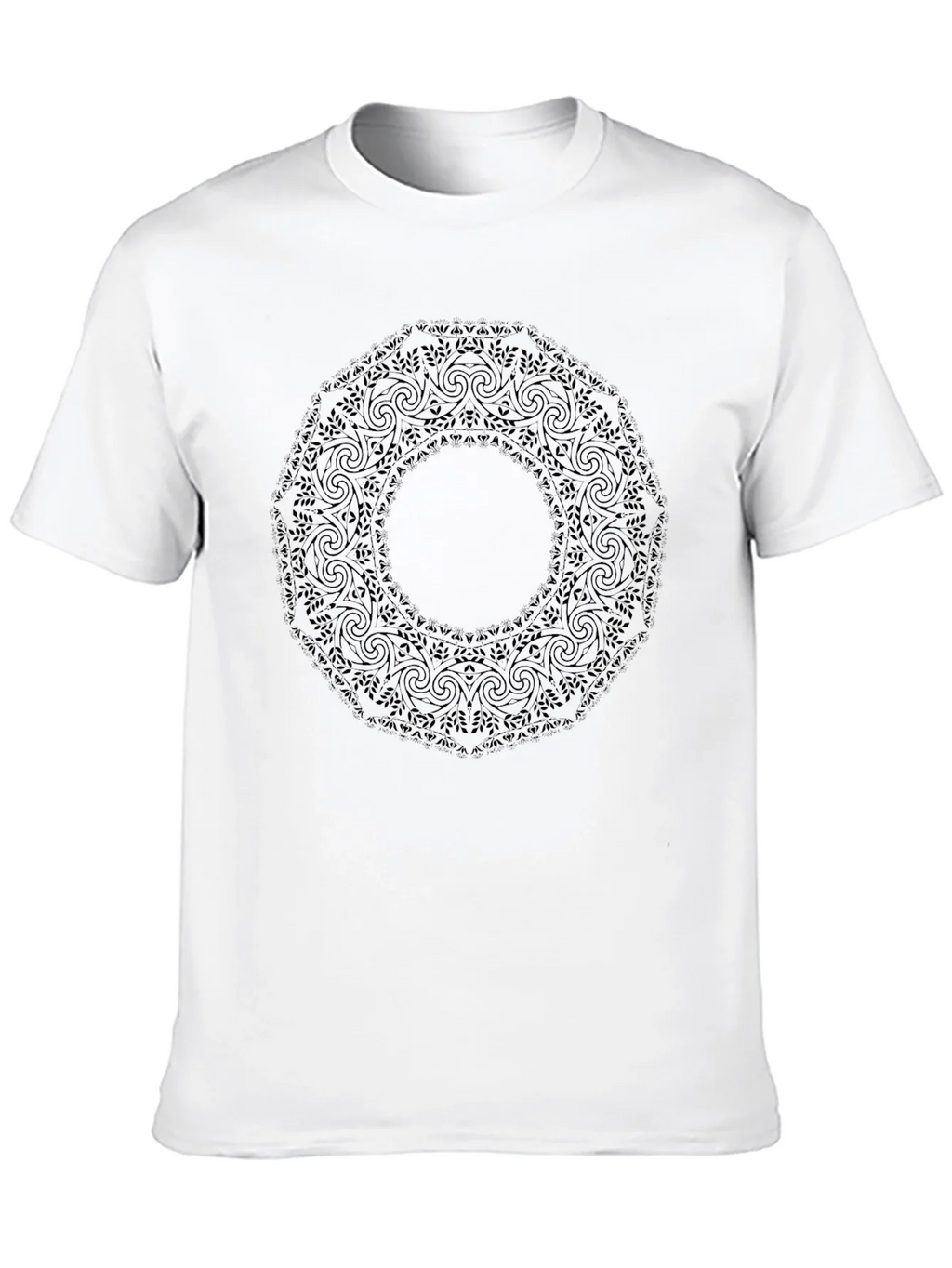 Mens Black Mandala Graphic T-Shirt