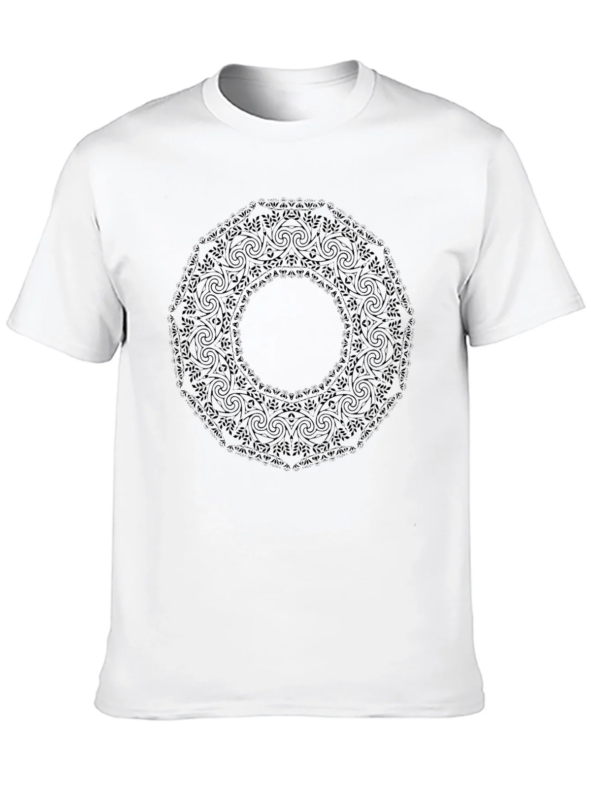 Mens Black Mandala Graphic T-Shirt