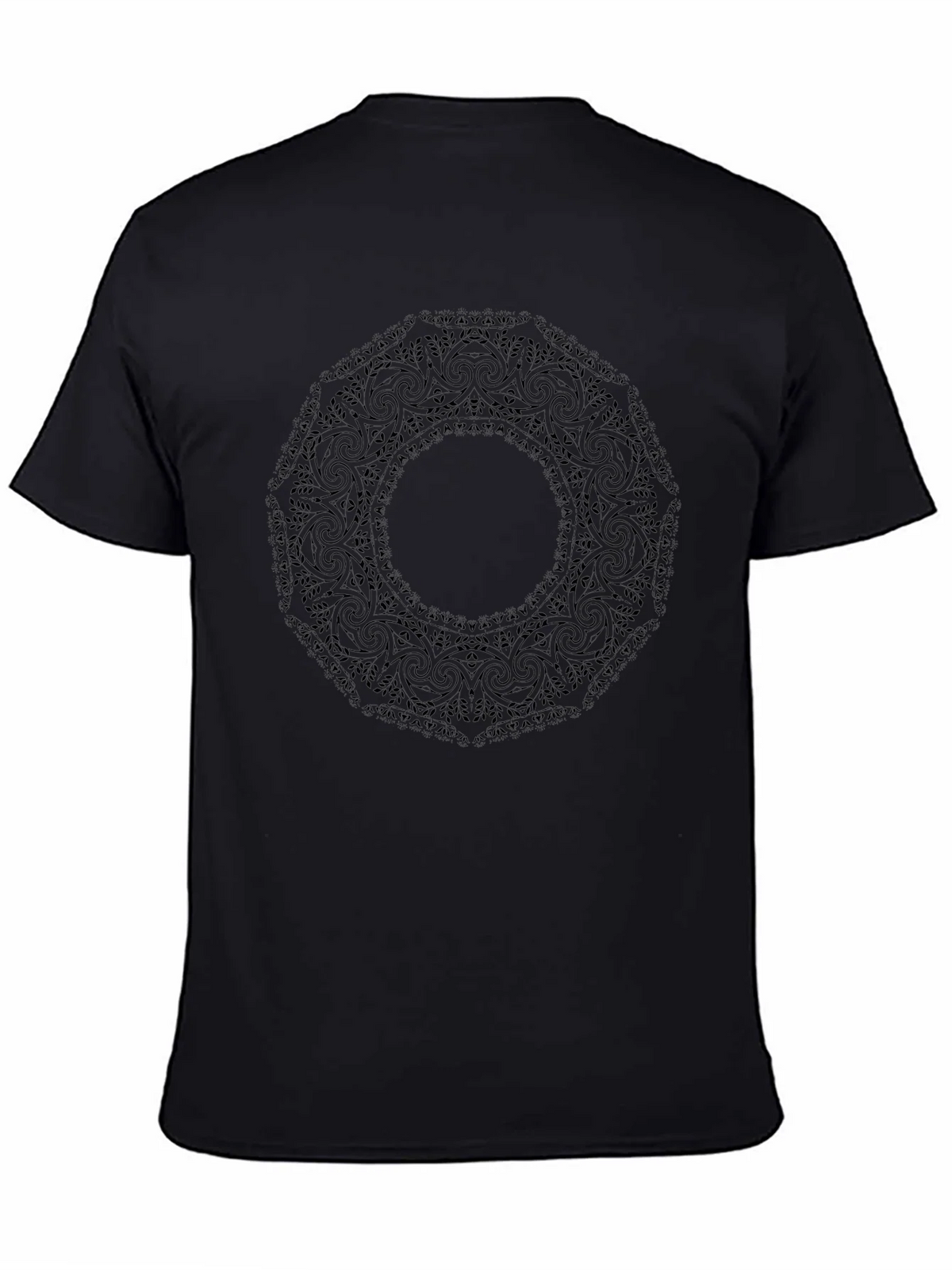 Mens Black Mandala Graphic T-Shirt