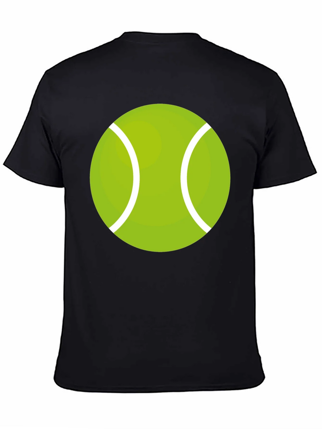 Tennis Ball Graphic Tee - Black Cotton Casual Shirt
