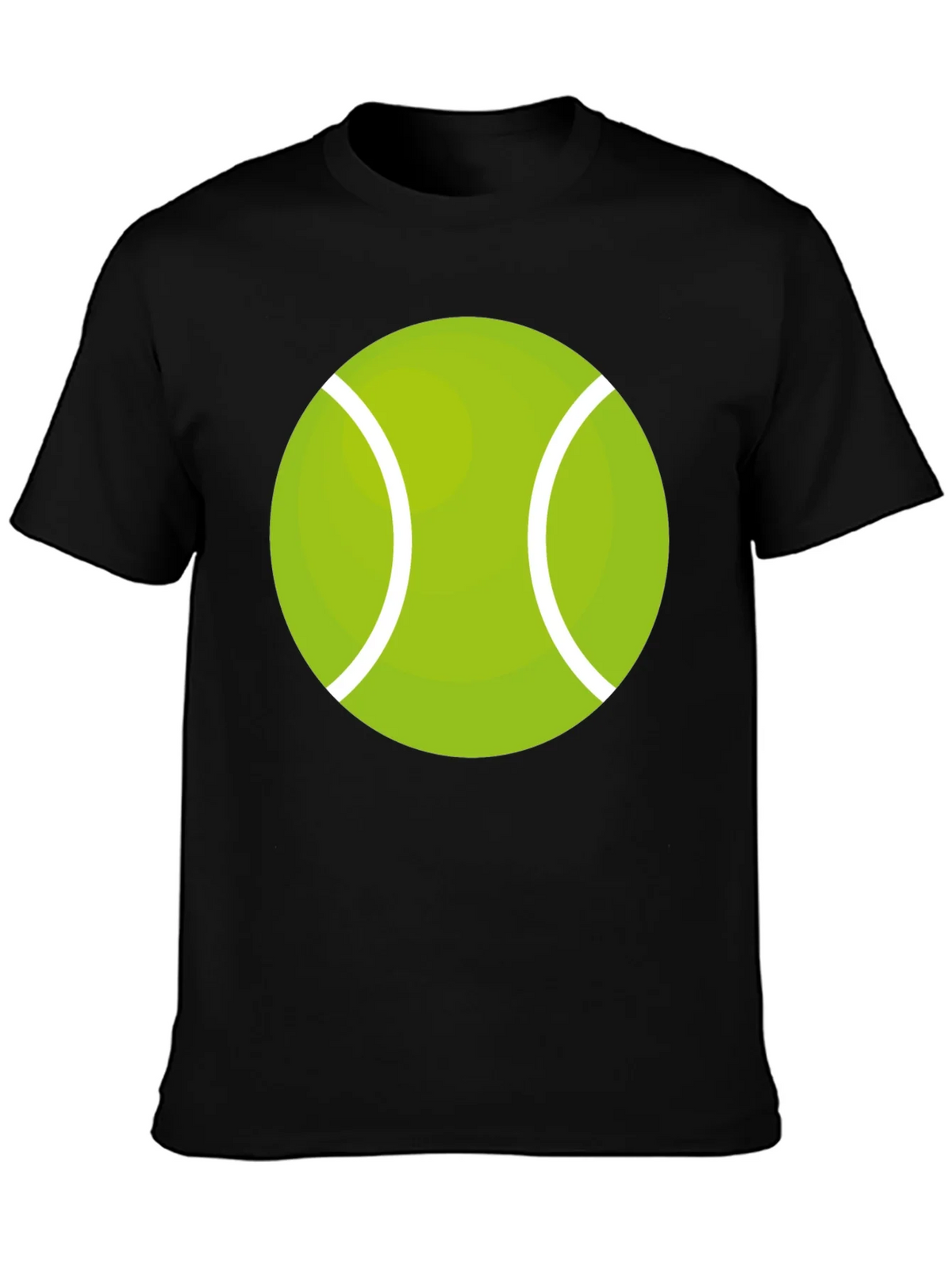 Tennis Ball Graphic Tee - Black Cotton Casual Shirt
