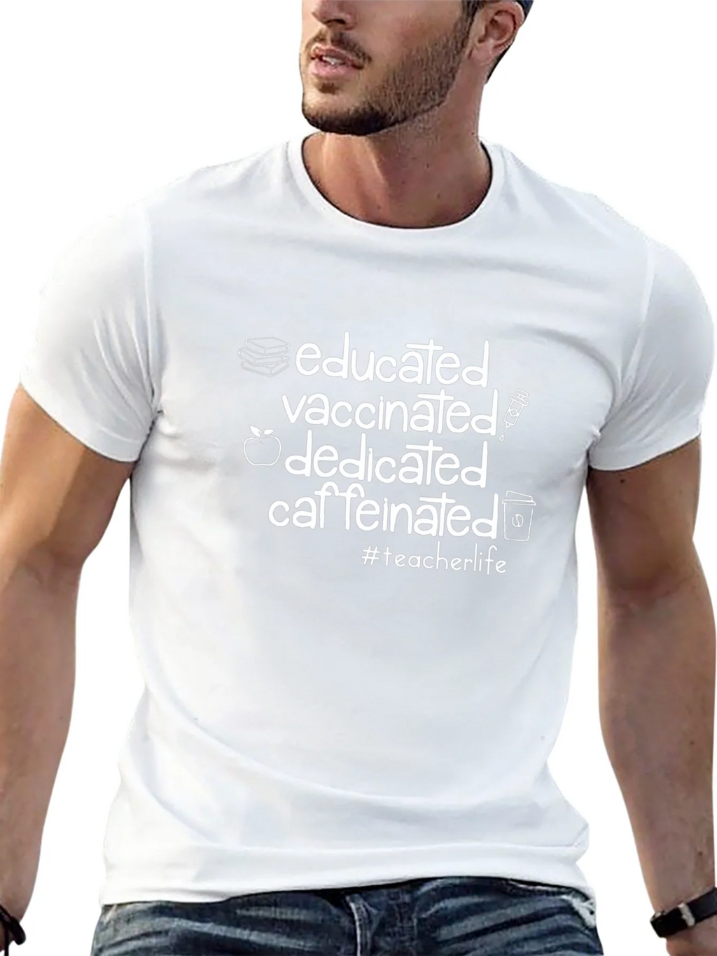 Educated Vaccinated Dedicated Caffeinated T-Shirt